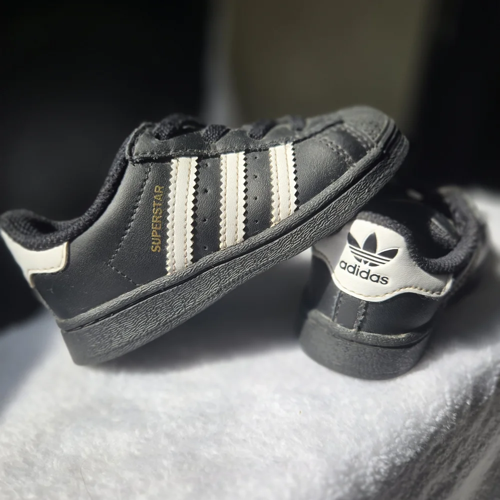 adidas Kids Superstar Sneakers in Black and White